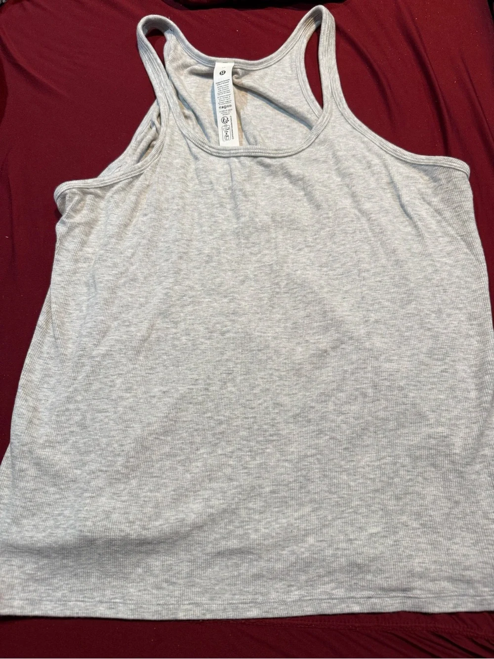 Lululemon Hold Tight Thin Strap Gray Women's Racerback Tank Top.  Size 14.